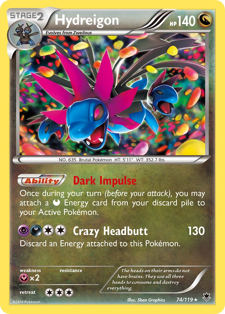 Hydreigon (74/119) (Cosmos Holo) (Blister Exclusive) [XY: Phantom Forces] | Game Haven TX