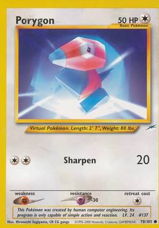 Porygon (78/105) [Neo Destiny Unlimited] | Game Haven TX
