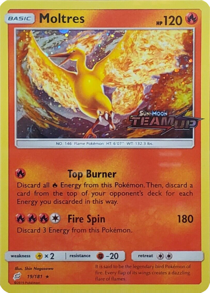 Moltres (19/181) (Stamped) [Sun & Moon: Team Up] | Game Haven TX