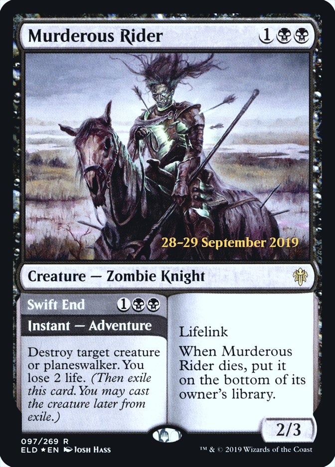 Murderous Rider // Swift End [Throne of Eldraine Promos] | Game Haven TX