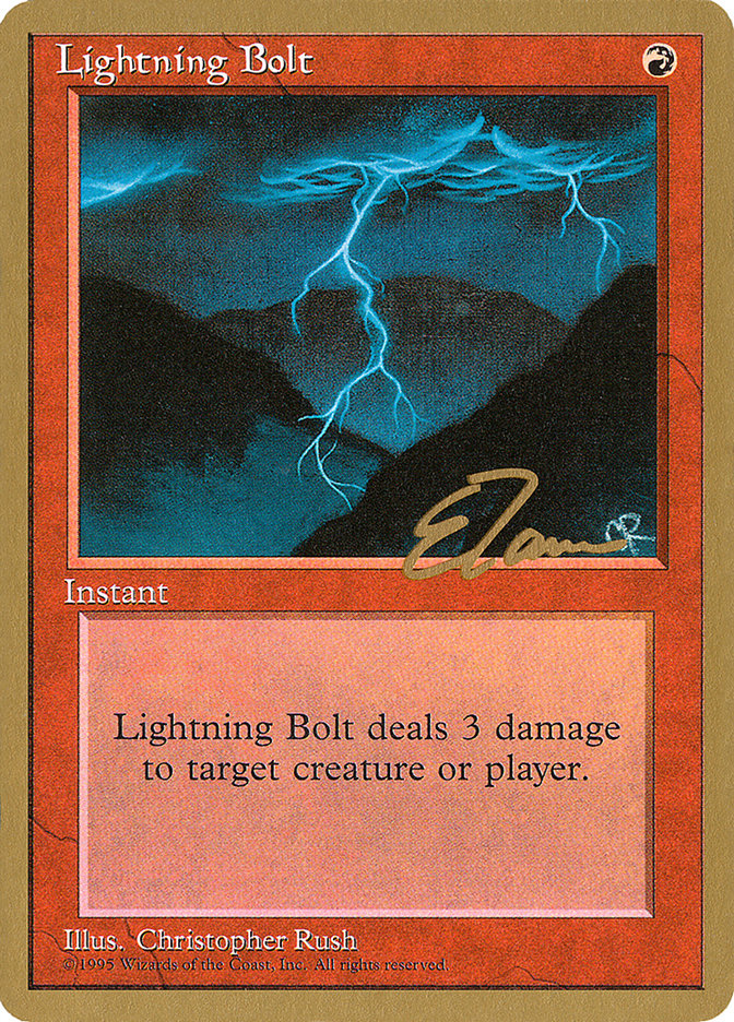 Lightning Bolt (Eric Tam) [Pro Tour Collector Set] | Game Haven TX