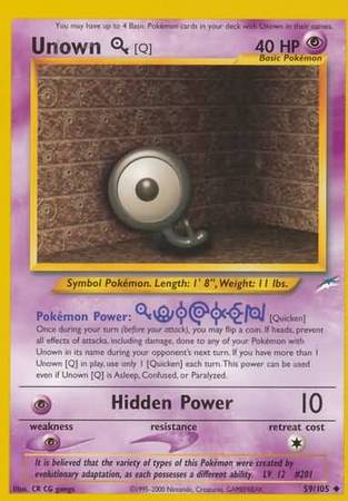 Unown [Q] (59/105) [Neo Destiny Unlimited] | Game Haven TX