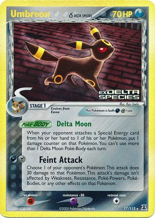 Umbreon (17/113) (Delta Species) (Stamped) [EX: Delta Species] | Game Haven TX