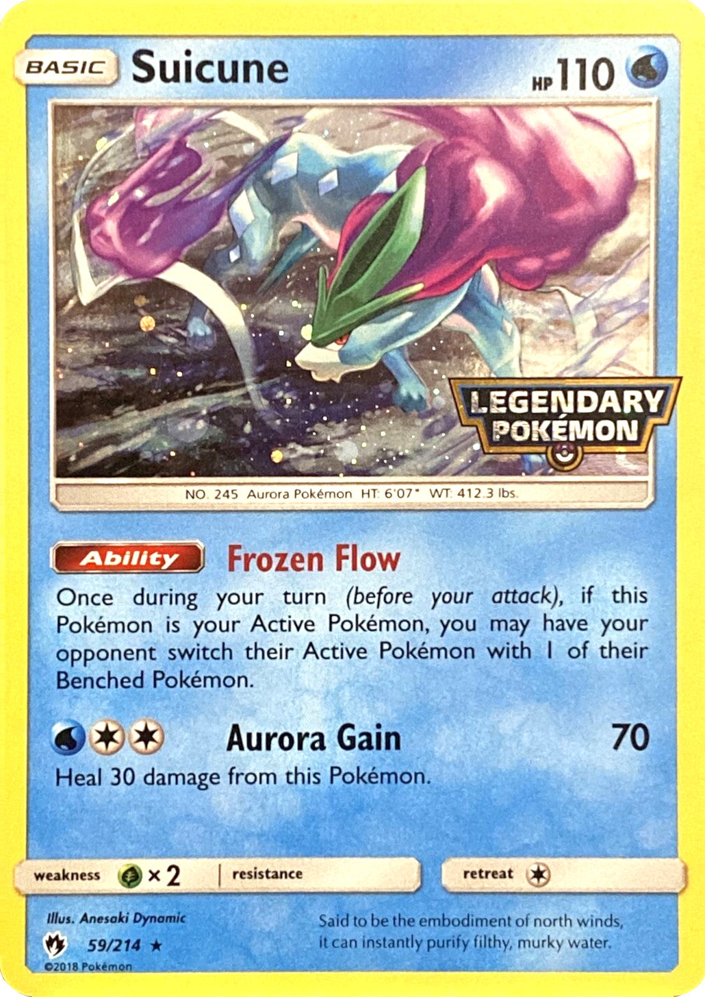 Suicune (59/214) (Legendary Pokemon Stamped) [Sun & Moon: Lost Thunder] | Game Haven TX