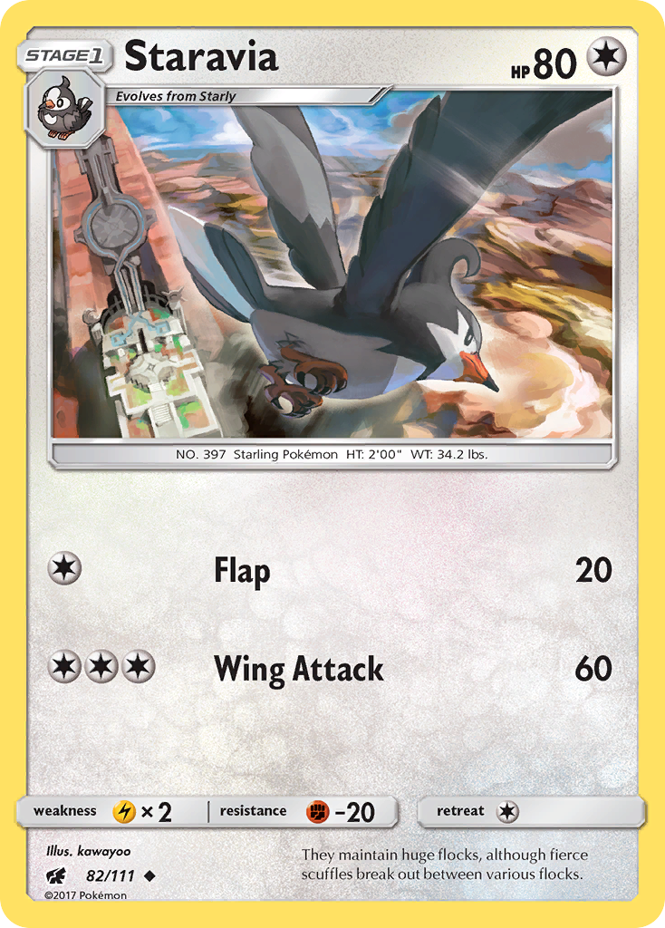 Staravia (82/111) [Sun & Moon: Crimson Invasion] | Game Haven TX