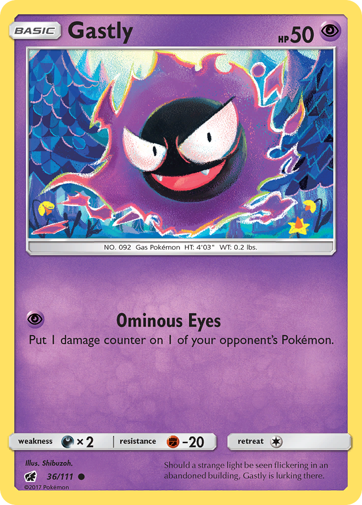 Gastly (36/111) [Sun & Moon: Crimson Invasion] | Game Haven TX