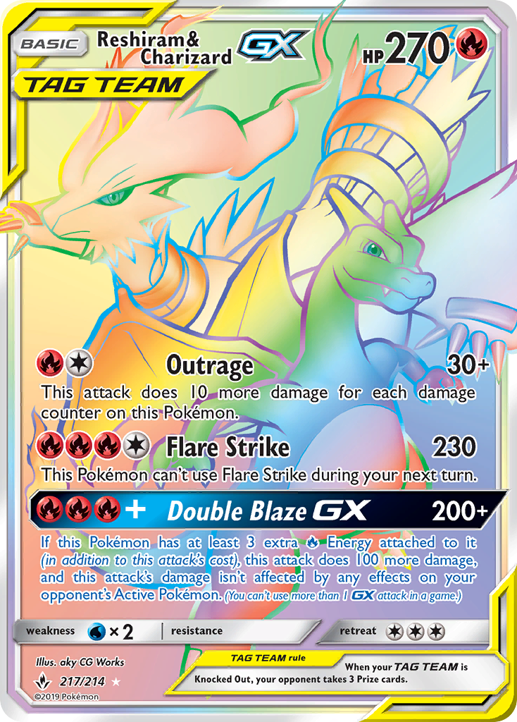 Reshiram & Charizard GX (217/214) [Sun & Moon: Unbroken Bonds] | Game Haven TX