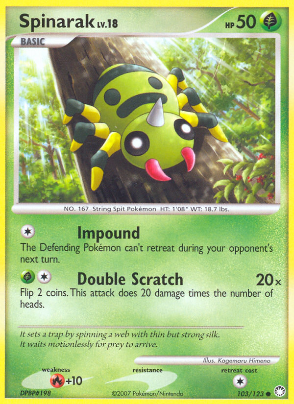 Spinarak (103/123) [Diamond & Pearl: Mysterious Treasures] | Game Haven TX