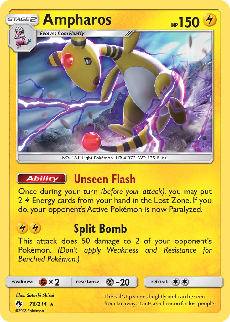 Ampharos (78/214) (Theme Deck Exclusive) [Sun & Moon: Lost Thunder] | Game Haven TX