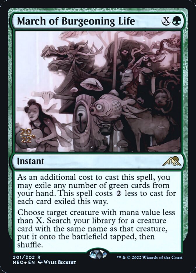 March of Burgeoning Life [Kamigawa: Neon Dynasty Prerelease Promos] | Game Haven TX