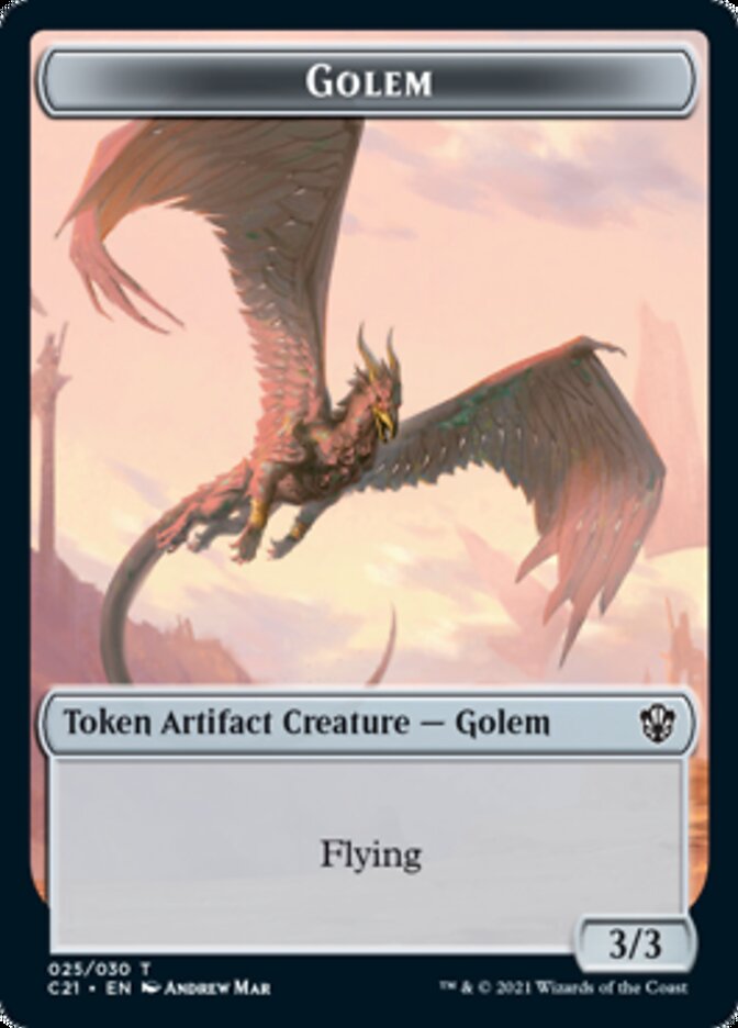 Golem // Thopter Token (025/030) [Commander 2021 Tokens] | Game Haven TX