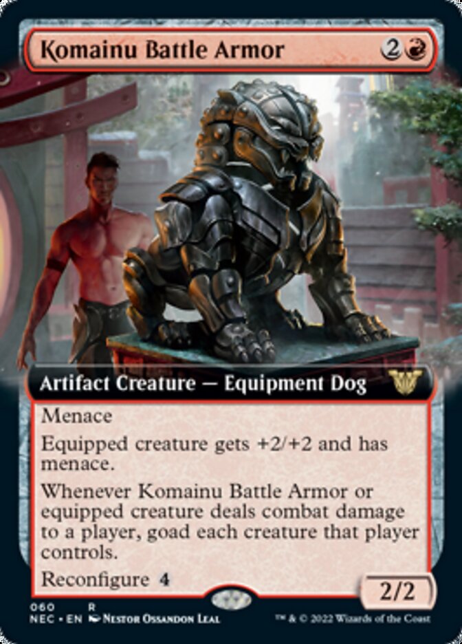 Komainu Battle Armor (Extended) [Kamigawa: Neon Dynasty Commander] | Game Haven TX