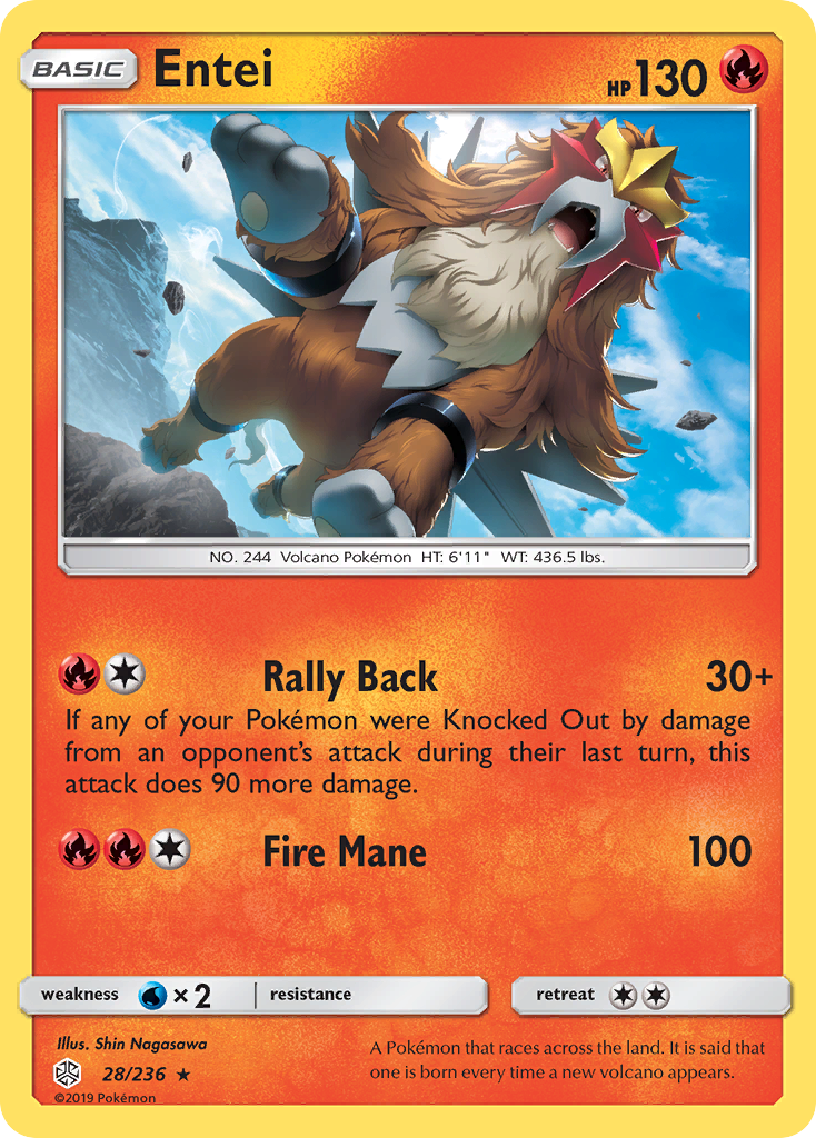 Entei (28/236) [Sun & Moon: Cosmic Eclipse] | Game Haven TX