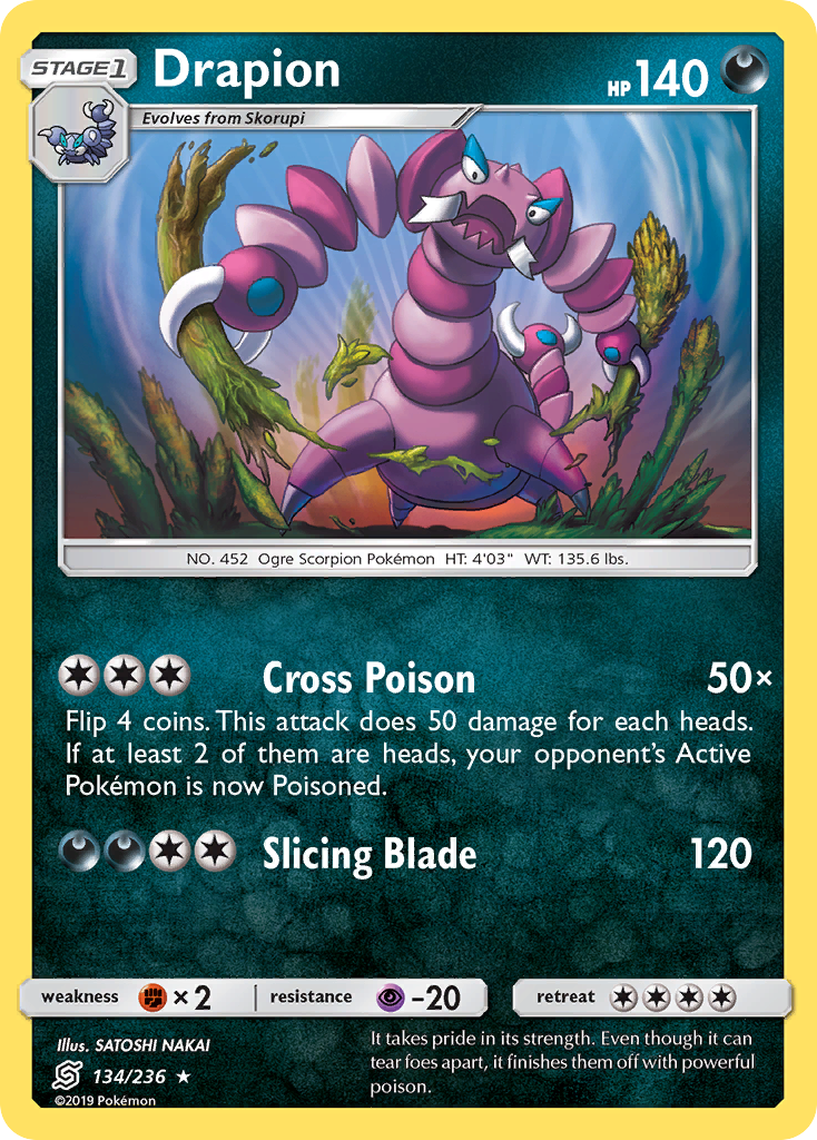 Drapion (134/236) [Sun & Moon: Unified Minds] | Game Haven TX
