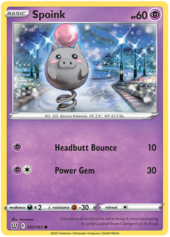 Spoink (055/163) [Sword & Shield: Battle Styles] | Game Haven TX