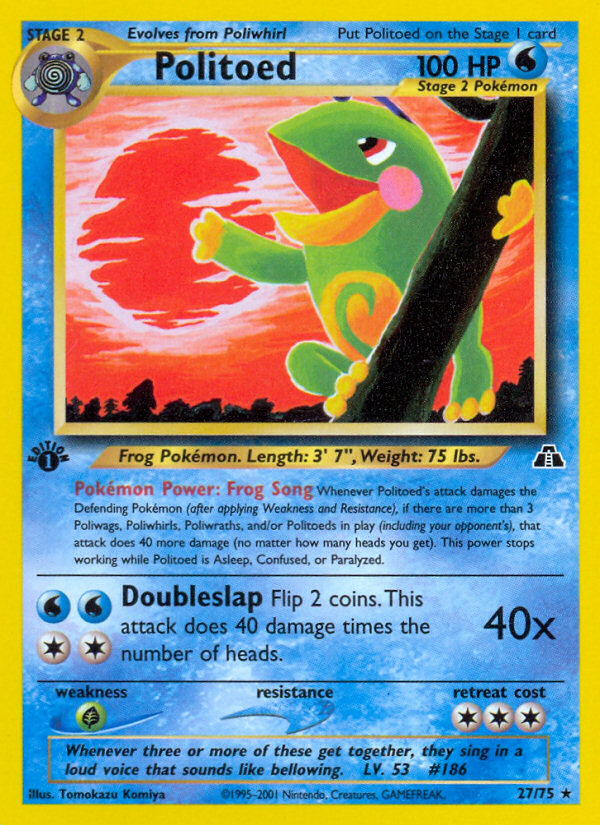Politoed (27/75) [Neo Discovery 1st Edition] | Game Haven TX