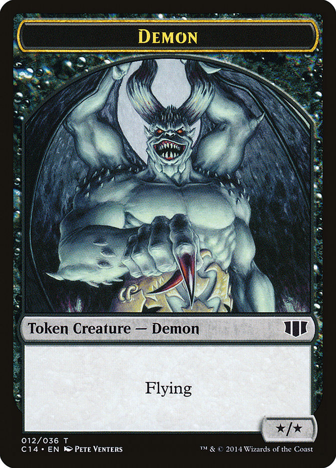 Demon (012/036) // Zombie (016/036) Double-sided Token [Commander 2014 Tokens] | Game Haven TX