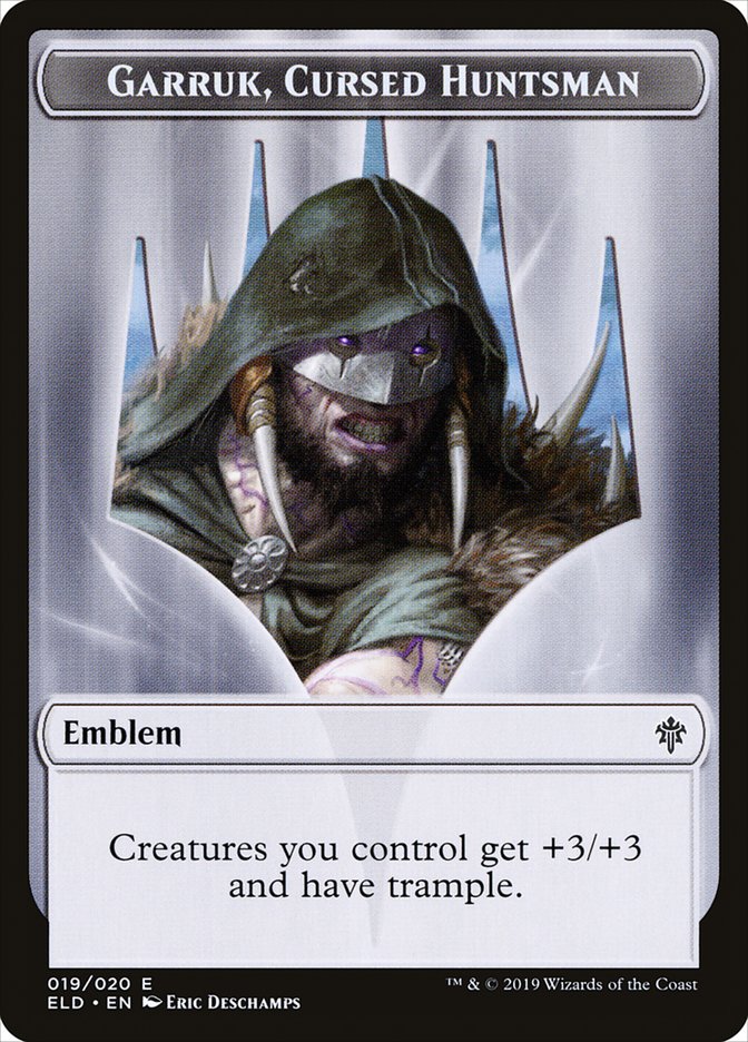 Garruk, Cursed Huntsman Emblem [Throne of Eldraine] | Game Haven TX