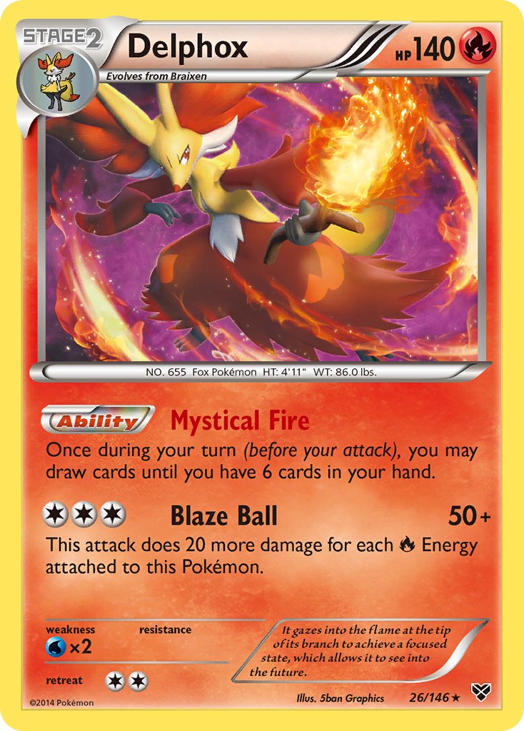 Delphox (26/146) (Cosmos Holo) (Blister Exclusive) [XY: Base Set] | Game Haven TX