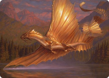 Adult Gold Dragon Art Card [Dungeons & Dragons: Adventures in the Forgotten Realms Art Series] | Game Haven TX