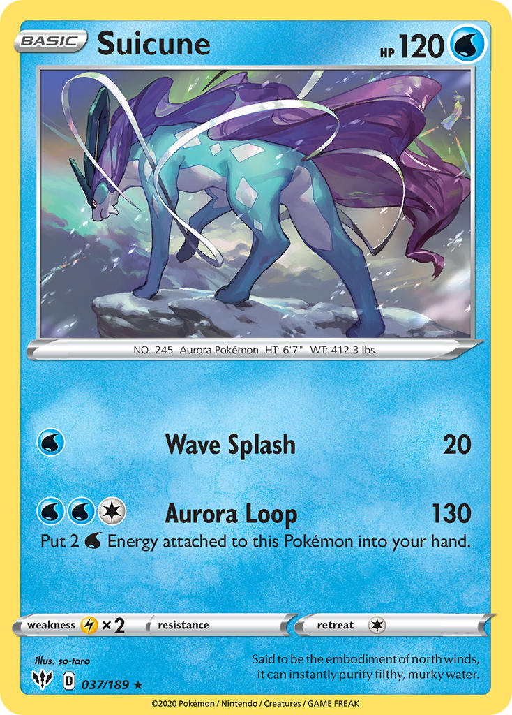 Suicune (037/189) (Theme Deck Exclusive) [Sword & Shield: Darkness Ablaze] | Game Haven TX