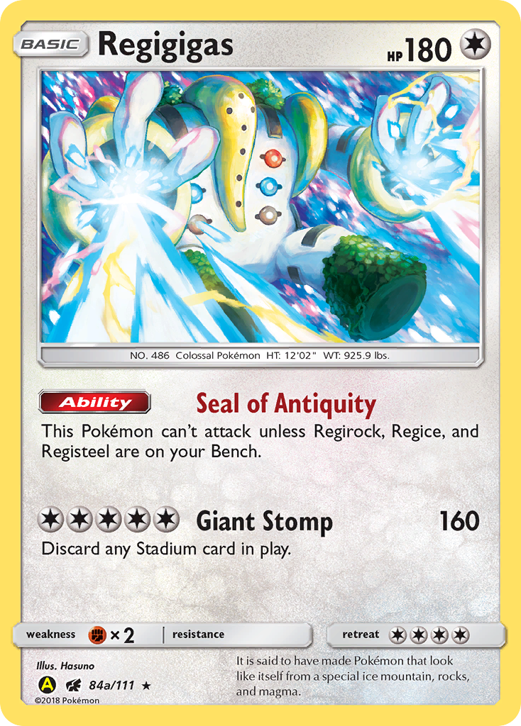 Regigigas (84a/111) (Alternate Art Promo) [Sun & Moon: Crimson Invasion] | Game Haven TX