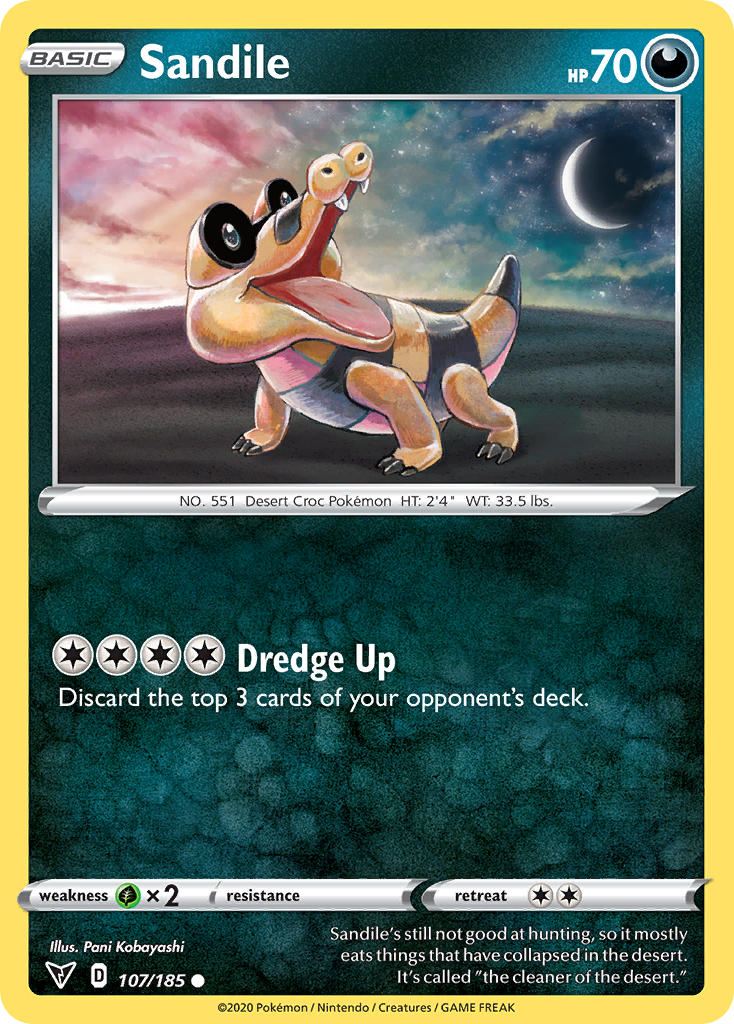Sandile (107/185) [Sword & Shield: Vivid Voltage] | Game Haven TX