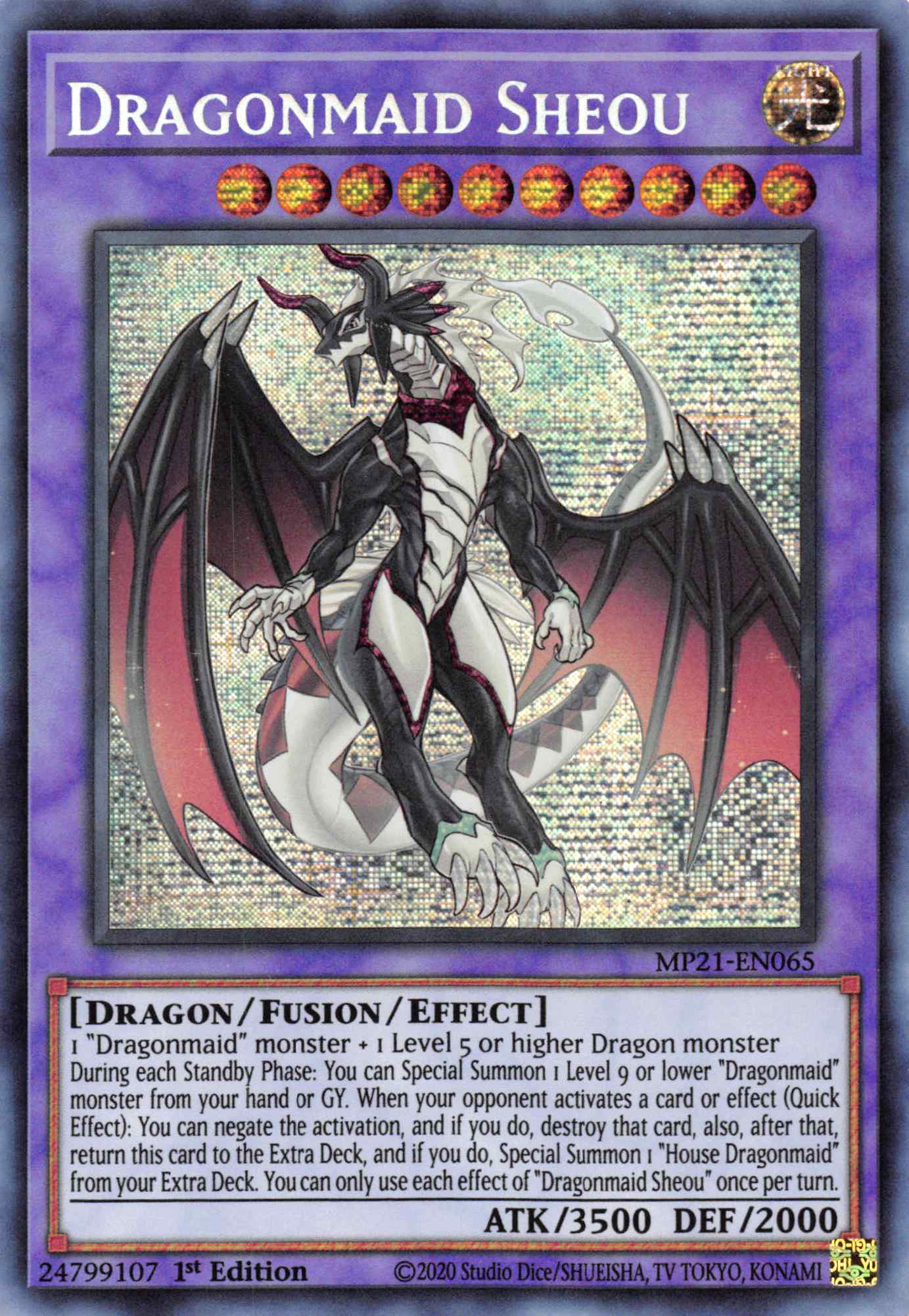 Dragonmaid Sheou [MP21-EN065] Prismatic Secret Rare | Game Haven TX