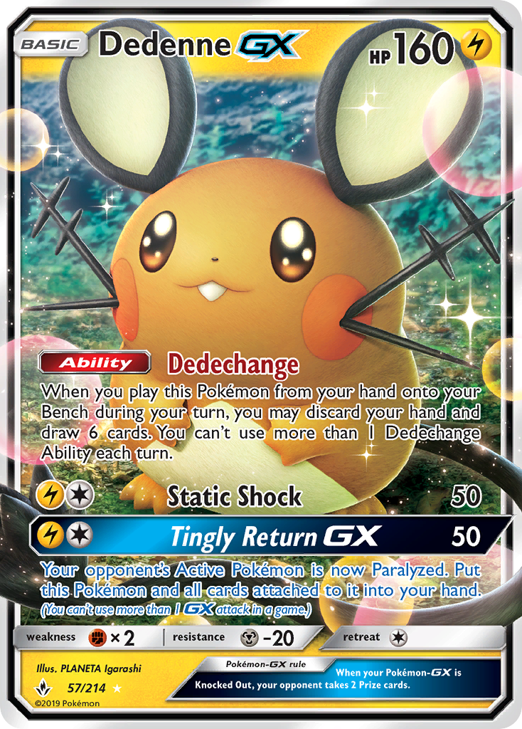 Dedenne GX (57/214) [Sun & Moon: Unbroken Bonds] | Game Haven TX