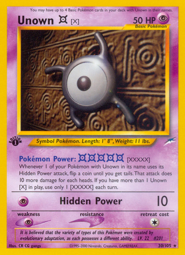 Unown [X] (30/105) [Neo Destiny 1st Edition] | Game Haven TX