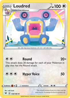 Loudred (136/185) [Sword & Shield: Vivid Voltage] | Game Haven TX