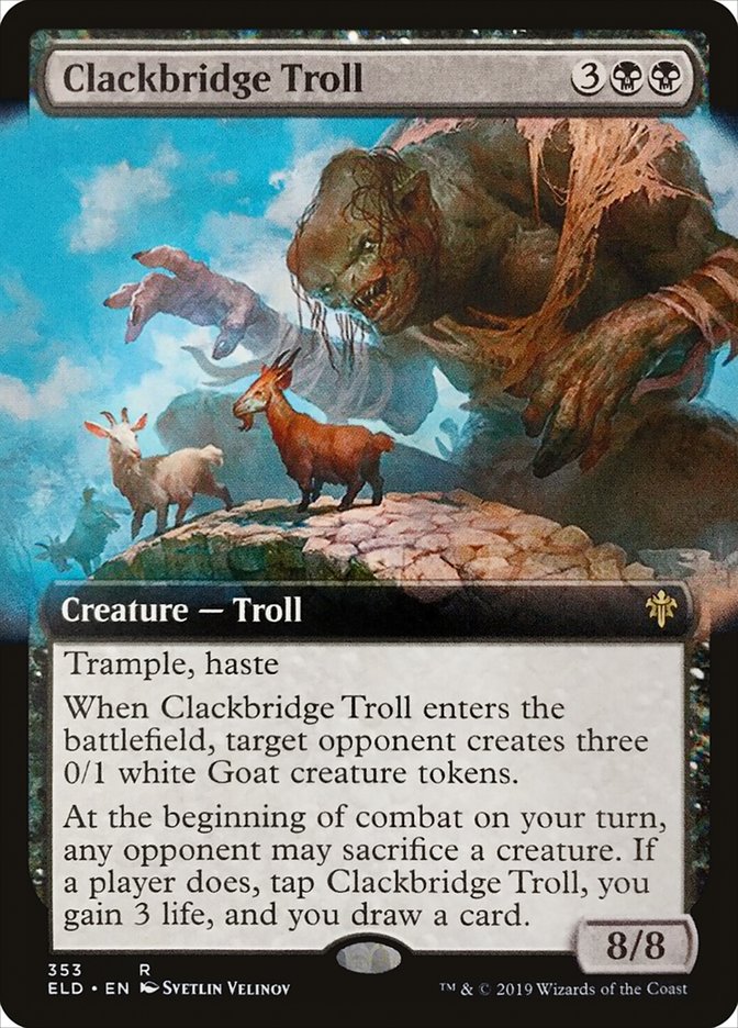 Clackbridge Troll (Extended Art) [Throne of Eldraine] | Game Haven TX