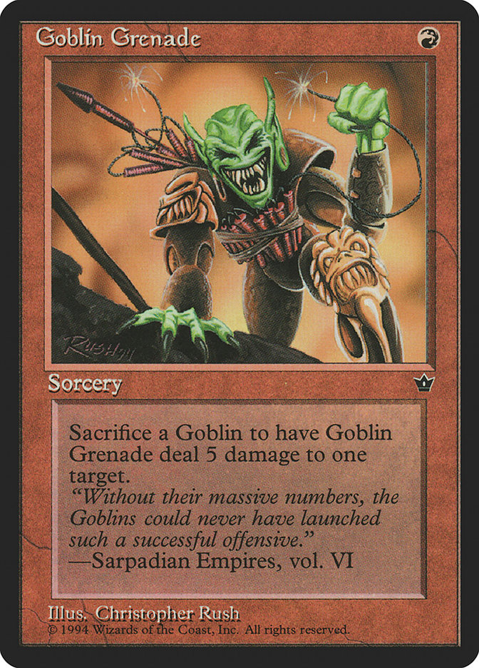 Goblin Grenade (Christopher Rush) [Fallen Empires] | Game Haven TX