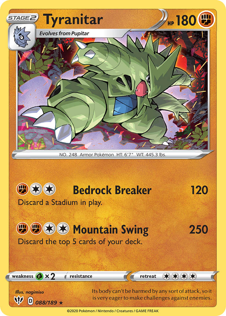 Tyranitar (088/189) [Sword & Shield: Darkness Ablaze] | Game Haven TX