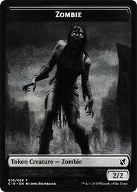 Zombie (010) // Zombie (011) Double-sided Token [Commander 2019 Tokens] | Game Haven TX