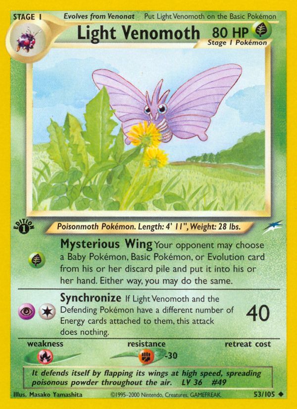 Light Venomoth (53/105) [Neo Destiny 1st Edition] | Game Haven TX