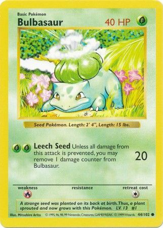 Bulbasaur (44/102) [Base Set Shadowless Unlimited] | Game Haven TX