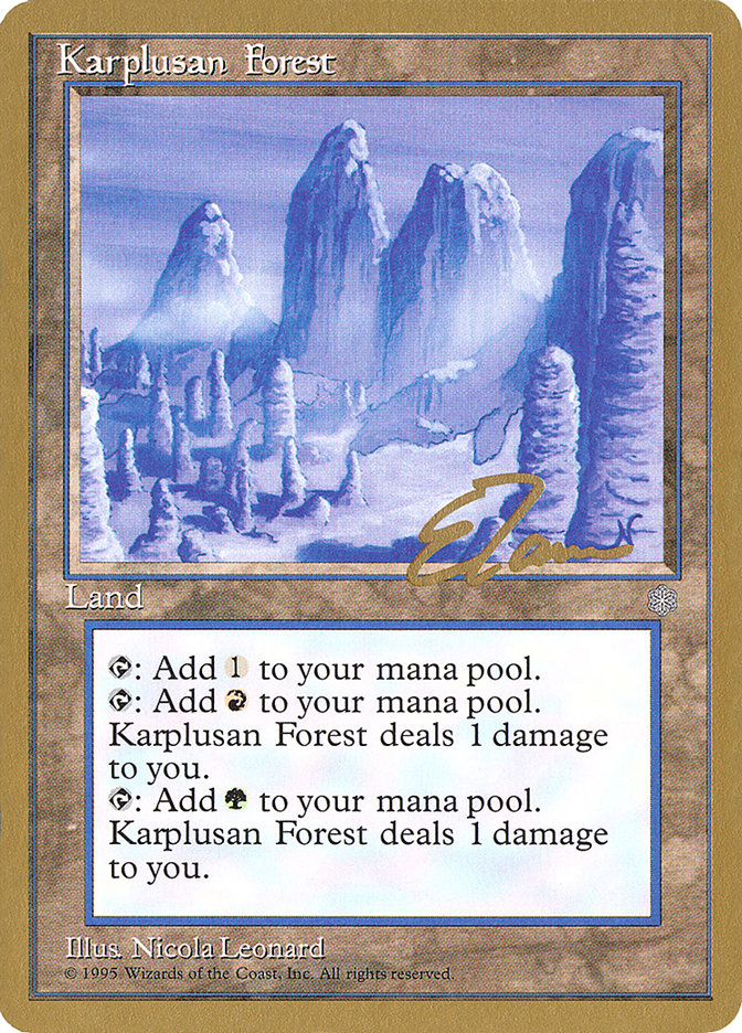 Karplusan Forest (Eric Tam) [Pro Tour Collector Set] | Game Haven TX
