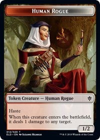 Human Rogue // Food (16) Double-sided Token [Throne of Eldraine Tokens] | Game Haven TX