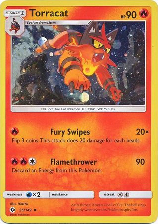 Torracat (25/149) (Cosmos Holo) [Sun & Moon: Base Set] | Game Haven TX