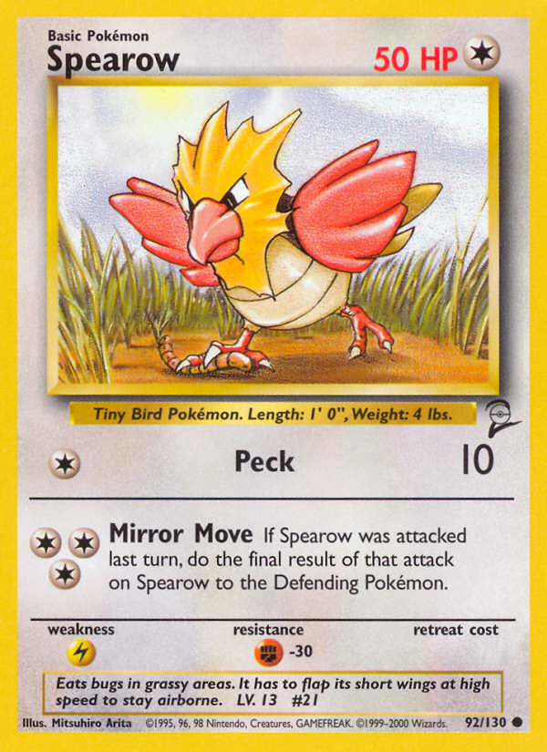Spearow (92/130) [Base Set 2] | Game Haven TX