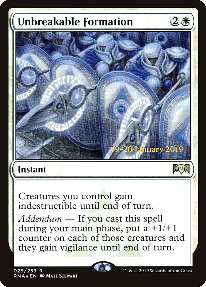 Unbreakable Formation [Ravnica Allegiance Promos] | Game Haven TX