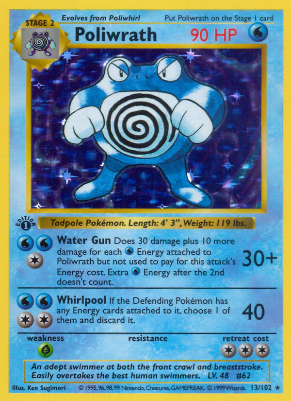Poliwrath (13/102) (Shadowless) [Base Set 1st Edition] | Game Haven TX