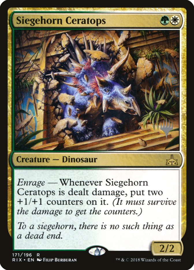Siegehorn Ceratops [Rivals of Ixalan Promos] | Game Haven TX