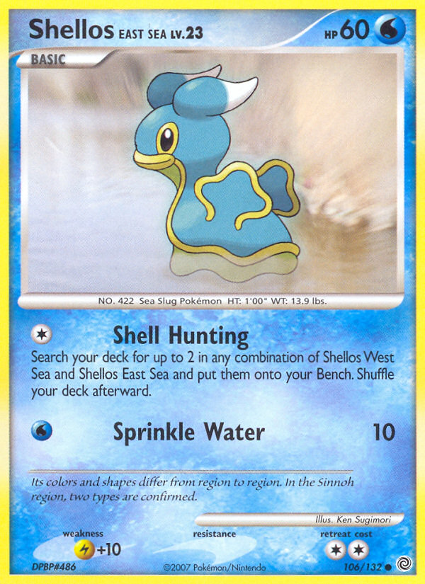 Shellos East Sea (106/132) [Diamond & Pearl: Secret Wonders] | Game Haven TX