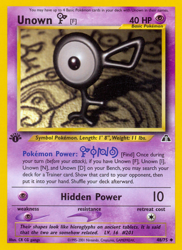 Unown [F] (48/75) [Neo Discovery 1st Edition] | Game Haven TX