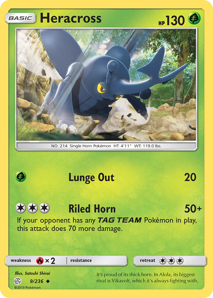 Heracross (9/236) [Sun & Moon: Cosmic Eclipse] | Game Haven TX