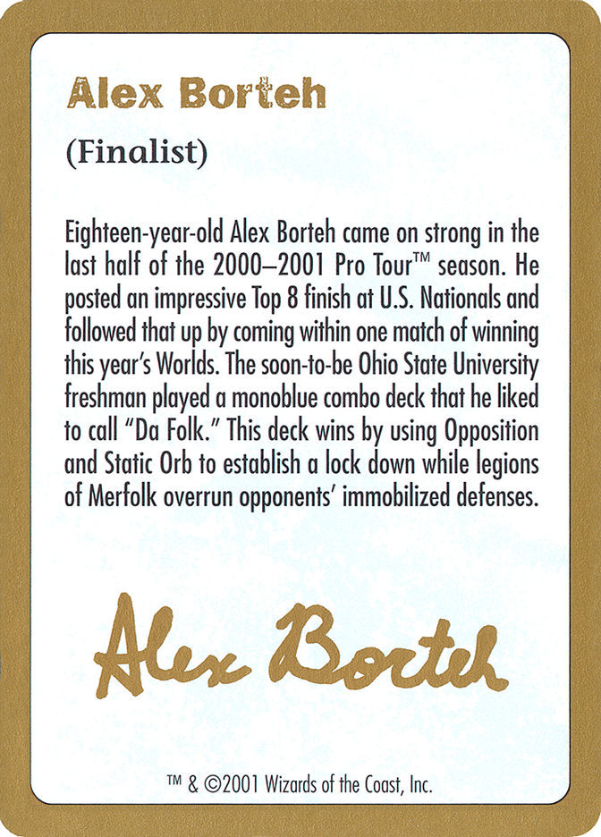 Alex Borteh Bio [World Championship Decks 2001] | Game Haven TX