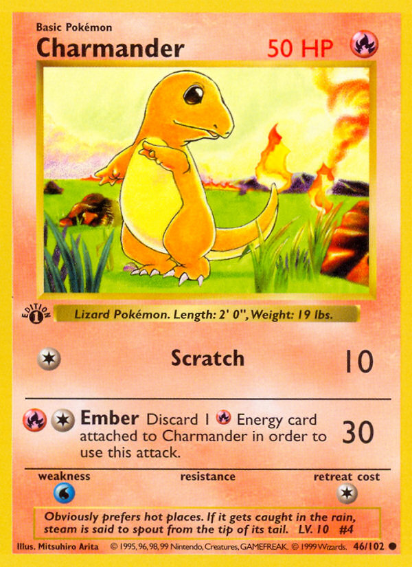 Charmander (46/102) (Shadowless) [Base Set 1st Edition] | Game Haven TX