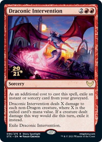 Draconic Intervention (Prerelease) [Strixhaven: School of Mages Prerelease Promos] | Game Haven TX